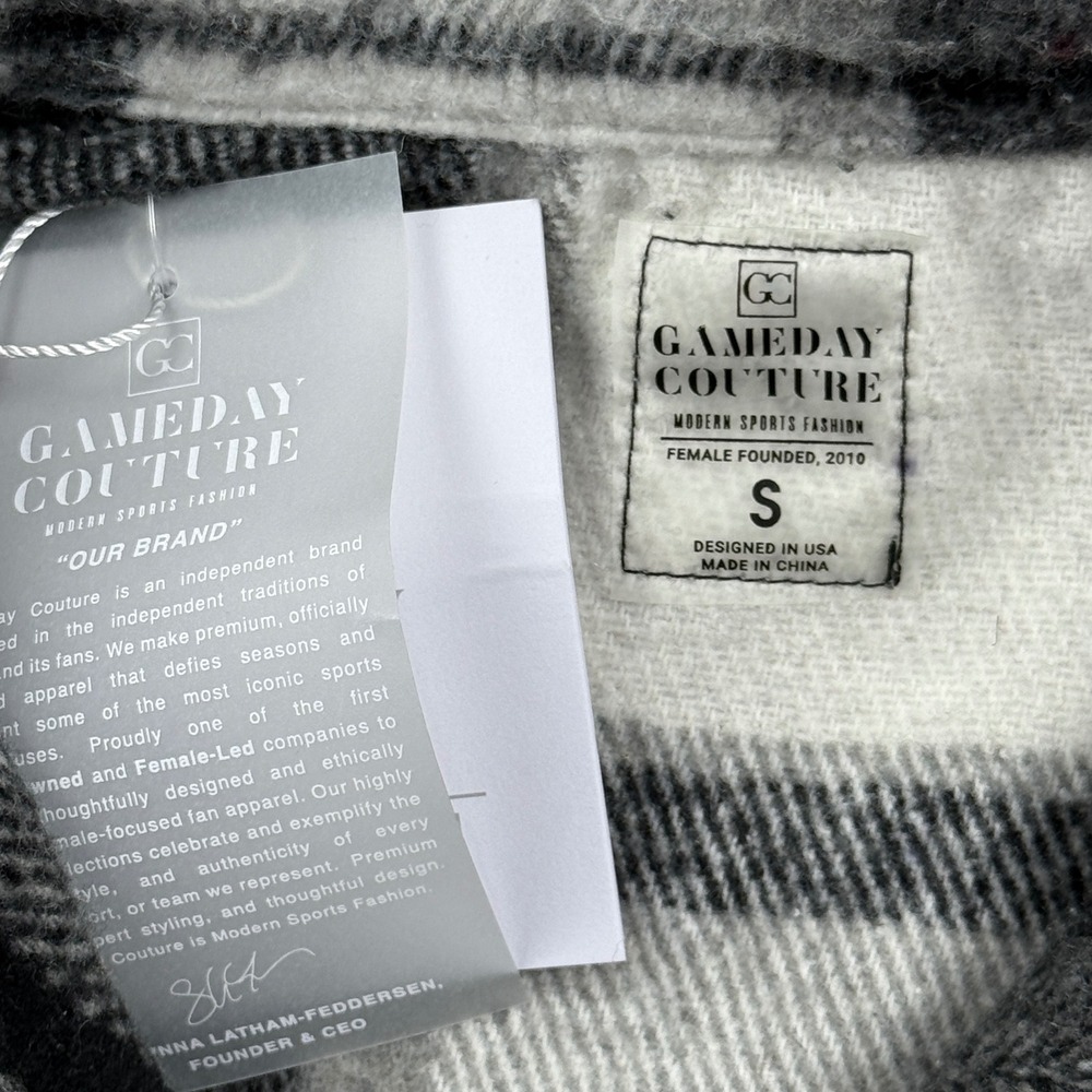 Gameday Couture Buffalo Bills Shacket Womens Small Grey Plaid Flannel Fan Sporty - Picture 6 of 8